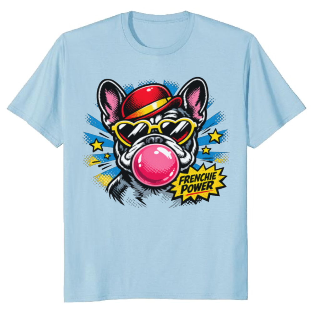Pop Art French Bulldog Bubblegum Cool Gifts for Men Women Boy Kids T-Shirt