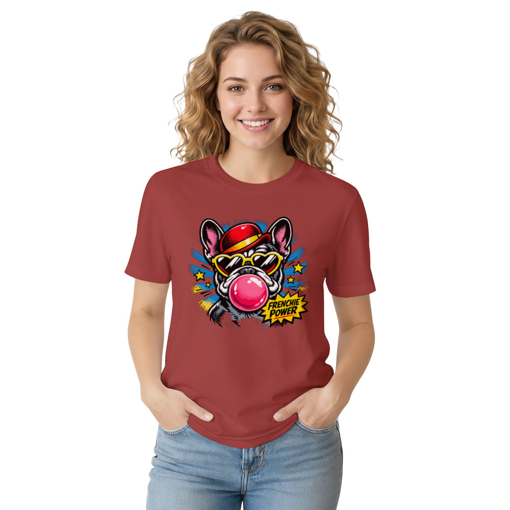 Pop Art French Bulldog Bubblegum Cool Gifts for Men Women Boy Kids T-Shirt