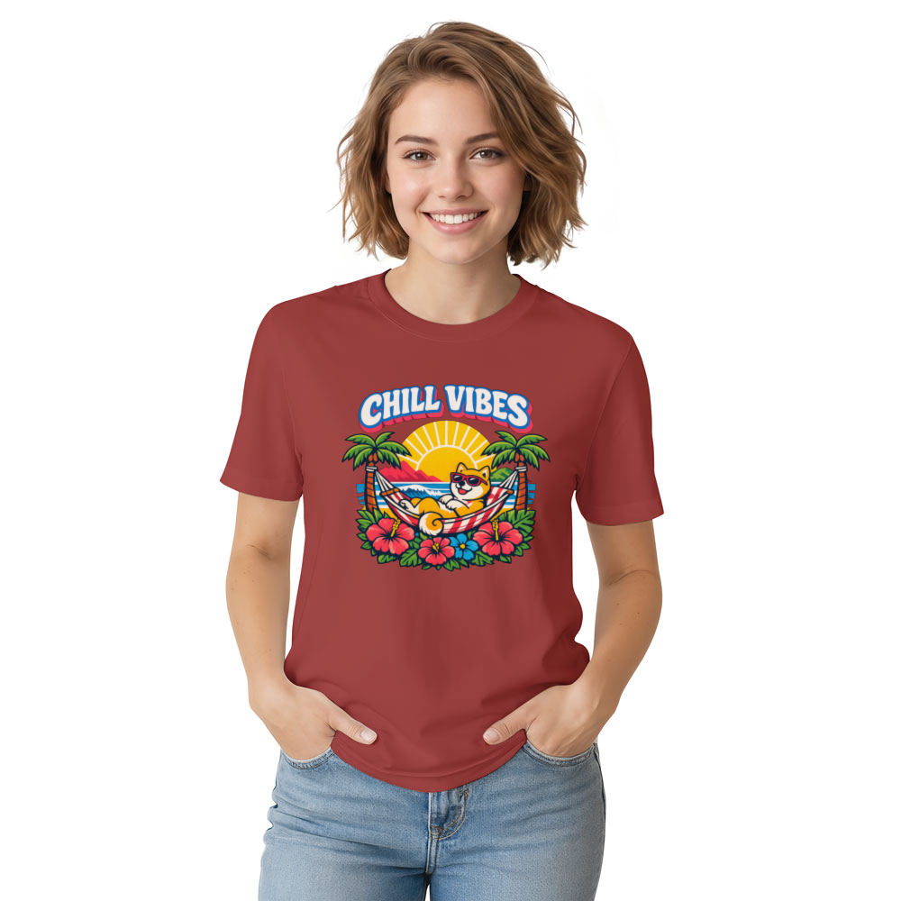 Shiba Shores 80s Retro Surf Hammock Shiba Inu Graphic Tee Retro Gifts for Men Women Boy Kids T-Shirt