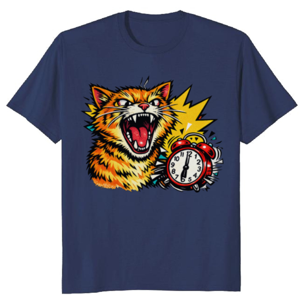 Morning Meow-tdown Pop Art Cat Retro Comic Tabby Funny Gifts for Men Women Boy Kids T-Shirt
