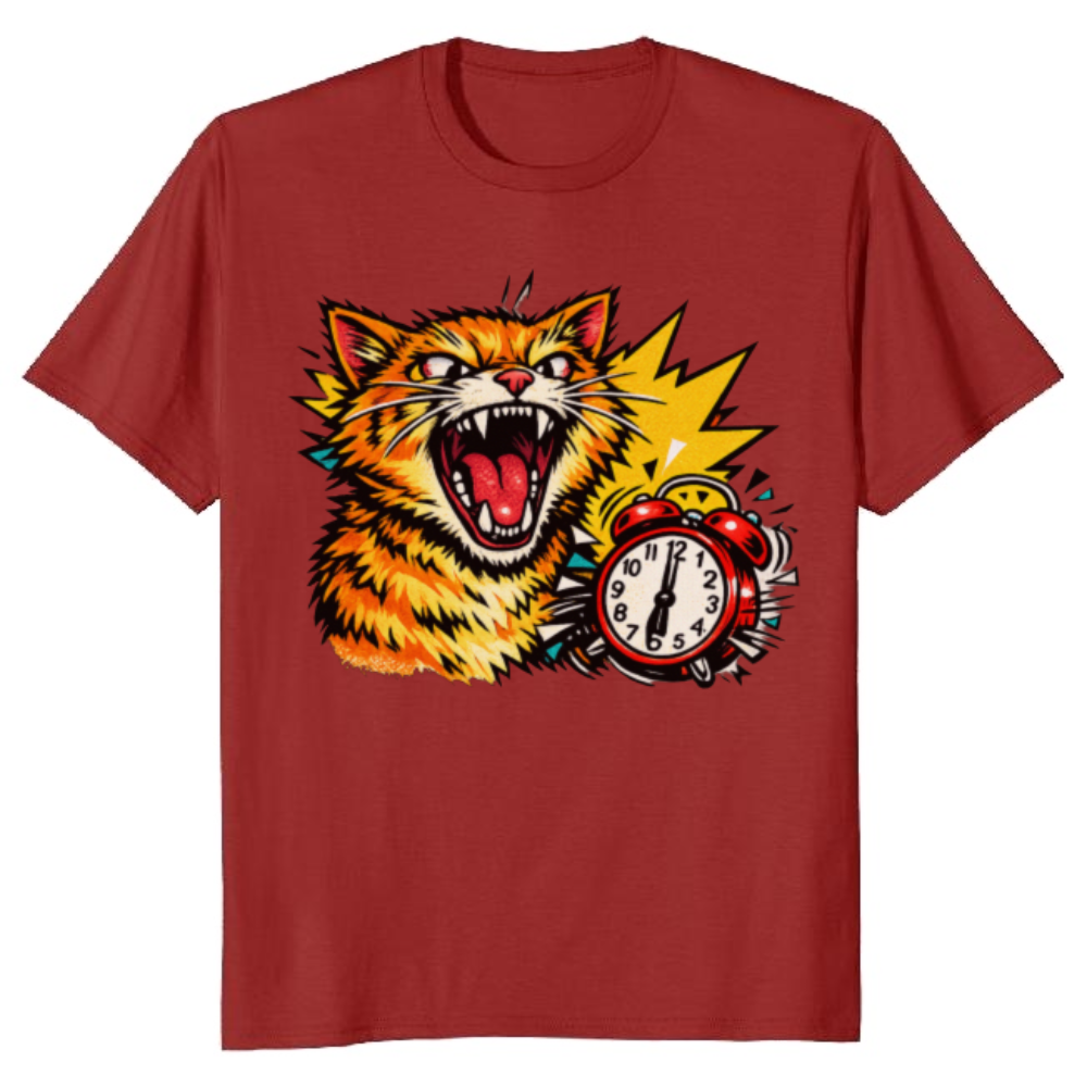Morning Meow-tdown Pop Art Cat Retro Comic Tabby Funny Gifts for Men Women Boy Kids T-Shirt