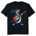 Rock 'n' Roll Dachshund T-Shirt Silkscreen Guitar Dog Retro Music Tee Vintage Gifts for Men Women Boy Kids T-Shirt