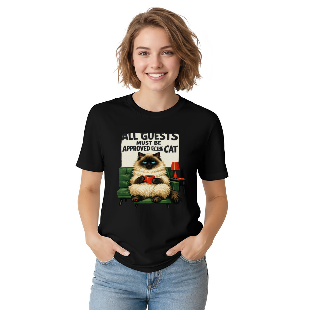 Smug Ragdoll Cat Mid-Century Gouache Vintage Cat Art Whimsical Gifts for Men Women Boy Kids T-Shirt