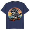 Rad Tabby Retro Sunset Skater Cat Graphic Tee Vintage Gifts for Men Women Boy Kids T-Shirt