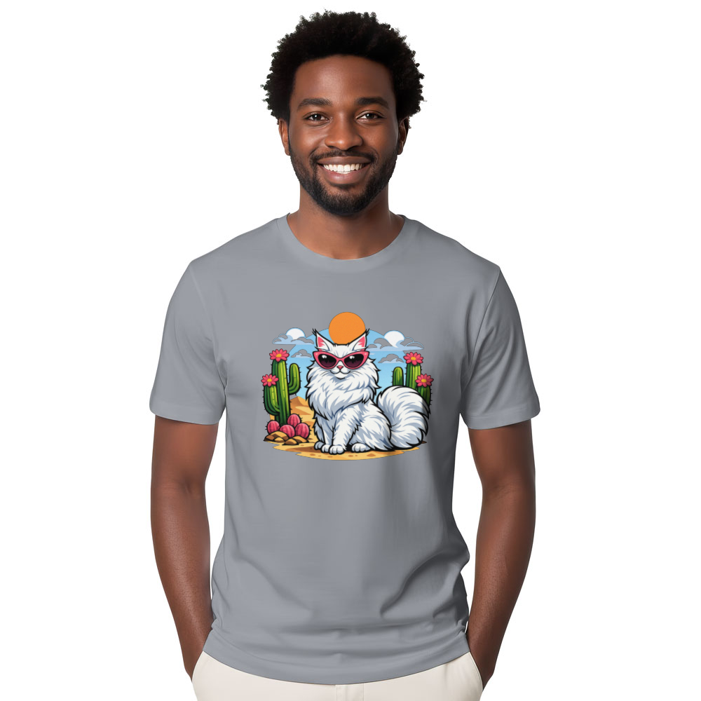 Desert Diva Maine Coon Cat Vector Tee Pink Sunglasses Charming Gifts for Men Women Girl Kids T-Shirt