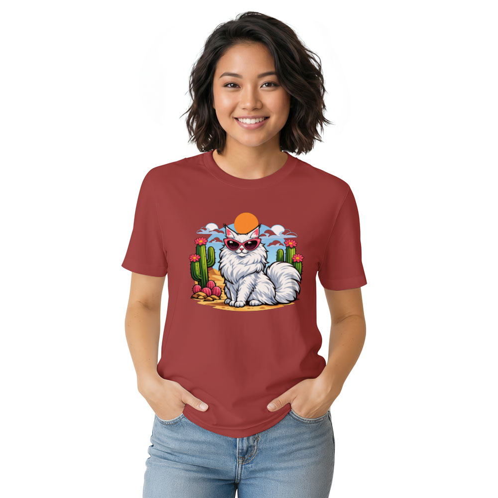 Desert Diva Maine Coon Cat Vector Tee Pink Sunglasses Charming Gifts for Men Women Girl Kids T-Shirt