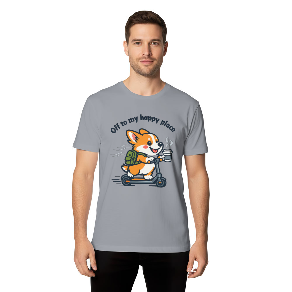 Wholesome Corgi Scooter Coffee T-Shirt Commuter Dog Graphic Cute Gifts for Men Women Boy Kids T-Shirt