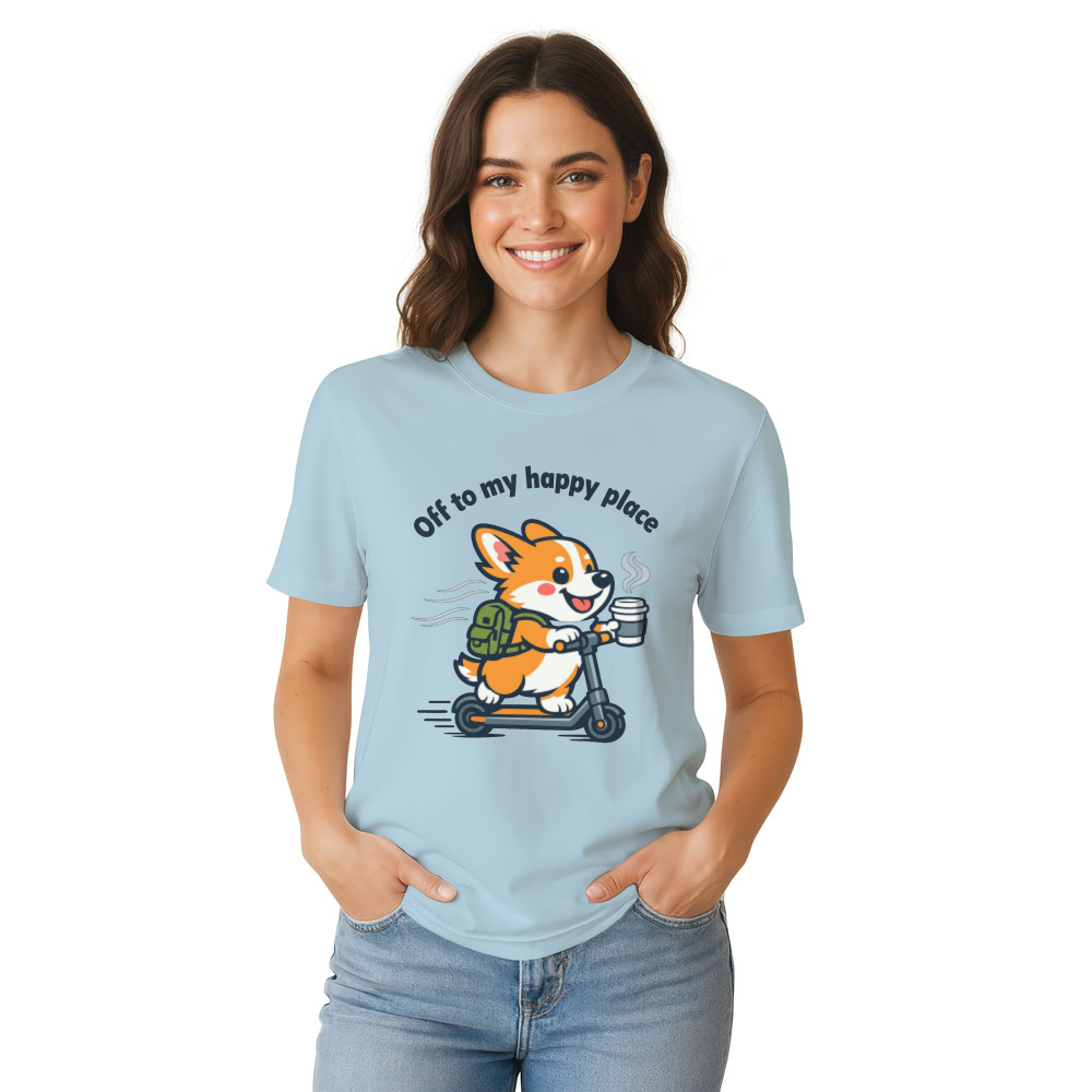 Wholesome Corgi Scooter Coffee T-Shirt Commuter Dog Graphic Cute Gifts for Men Women Boy Kids T-Shirt