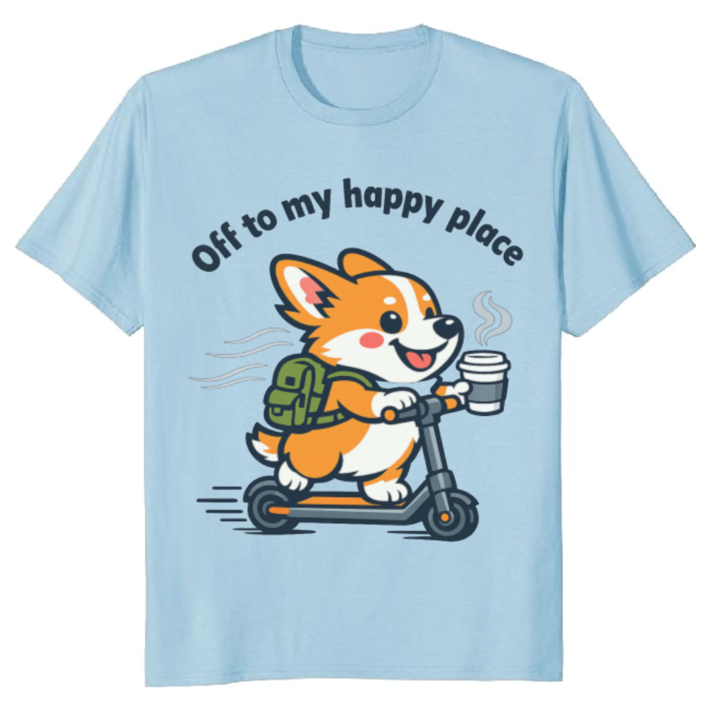 Wholesome Corgi Scooter Coffee T-Shirt Commuter Dog Graphic Cute Gifts for Men Women Boy Kids T-Shirt
