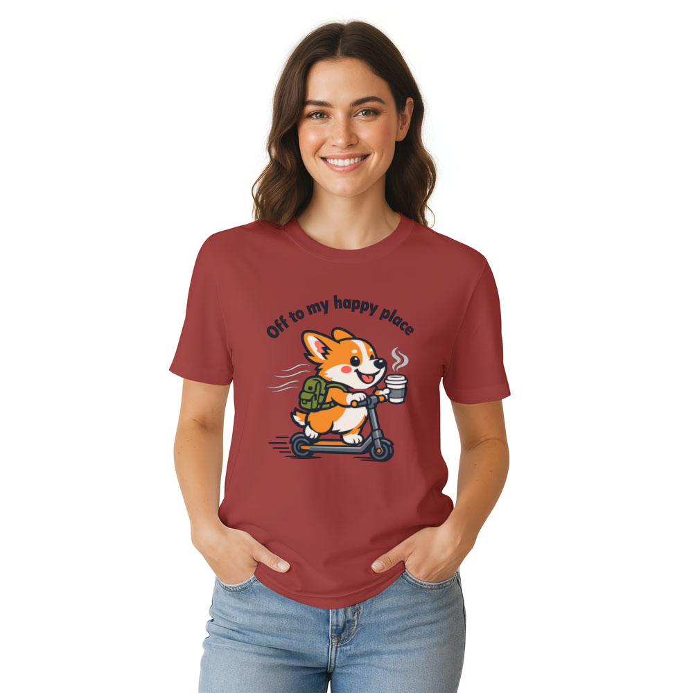 Wholesome Corgi Scooter Coffee T-Shirt Commuter Dog Graphic Cute Gifts for Men Women Boy Kids T-Shirt