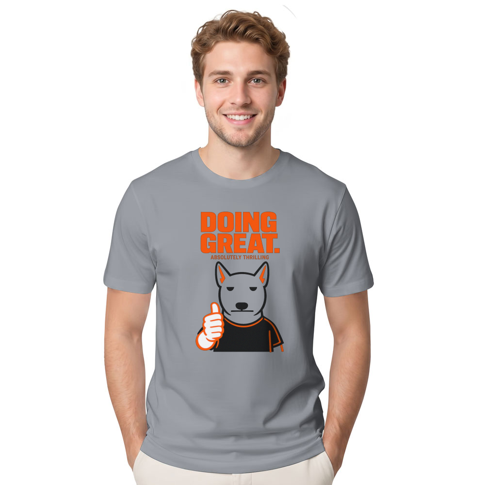 Doing Great Unimpressed Bull Terrier Thumbs Up T-Shirt Sarcastic Streetwear Funny Gifts for Men Women Boy Kids T-Shirt