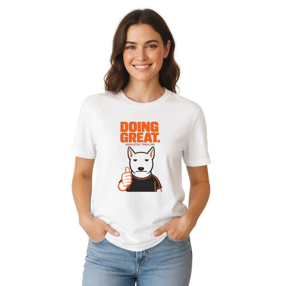Doing Great Unimpressed Bull Terrier Thumbs Up T-Shirt Sarcastic Streetwear Funny Gifts for Men Women Boy Kids T-Shirt