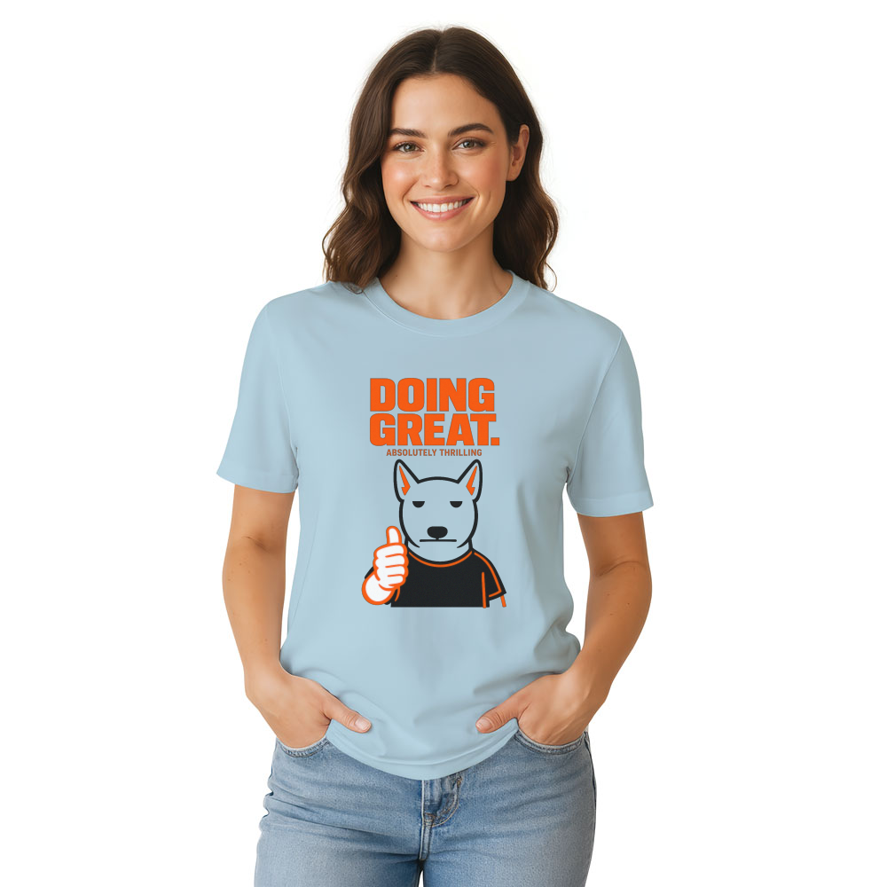 Doing Great Unimpressed Bull Terrier Thumbs Up T-Shirt Sarcastic Streetwear Funny Gifts for Men Women Boy Kids T-Shirt