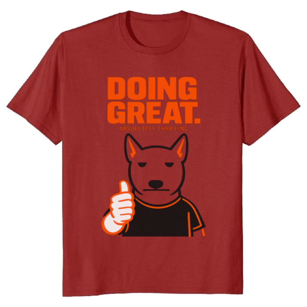 Doing Great Unimpressed Bull Terrier Thumbs Up T-Shirt Sarcastic Streetwear Funny Gifts for Men Women Boy Kids T-Shirt