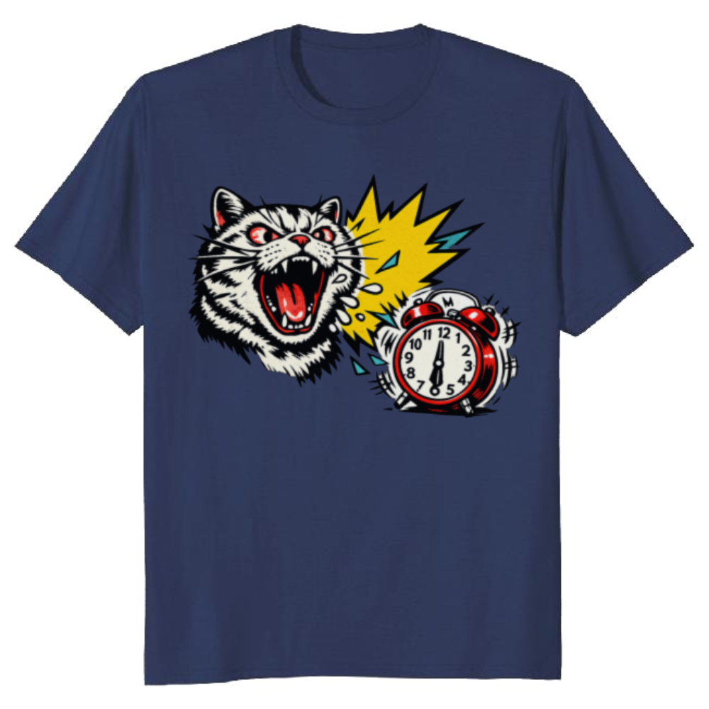 Pop Art Screaming British Shorthair Cat Graphic Tee Funny Gifts for Men Women Boy Kids T-Shirt