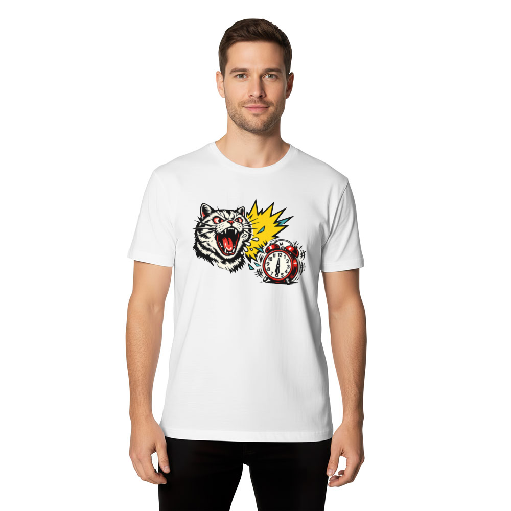 Pop Art Screaming British Shorthair Cat Graphic Tee Funny Gifts for Men Women Boy Kids T-Shirt