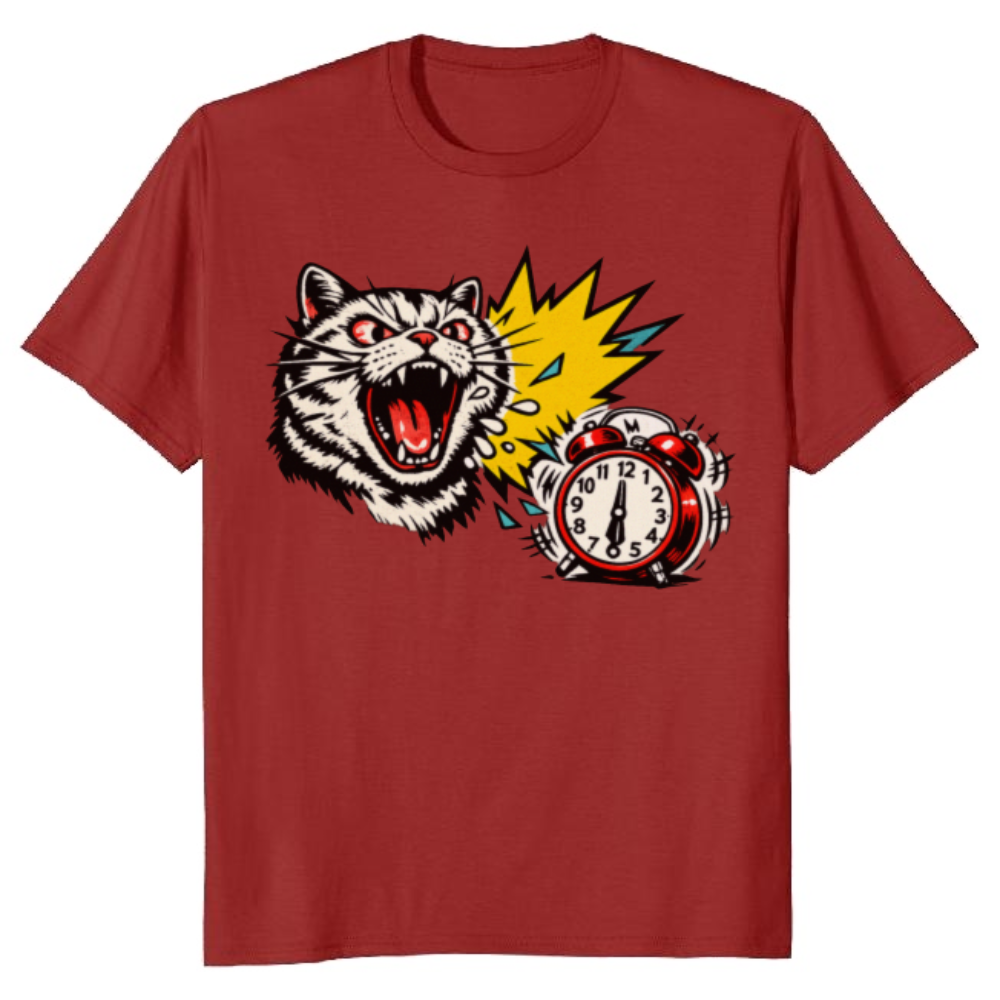 Pop Art Screaming British Shorthair Cat Graphic Tee Funny Gifts for Men Women Boy Kids T-Shirt
