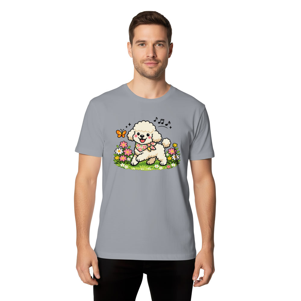 Playful Cream Poodle Spring Stroll T-Shirt Cute Gifts for Men Women Boy Kids T-Shirt