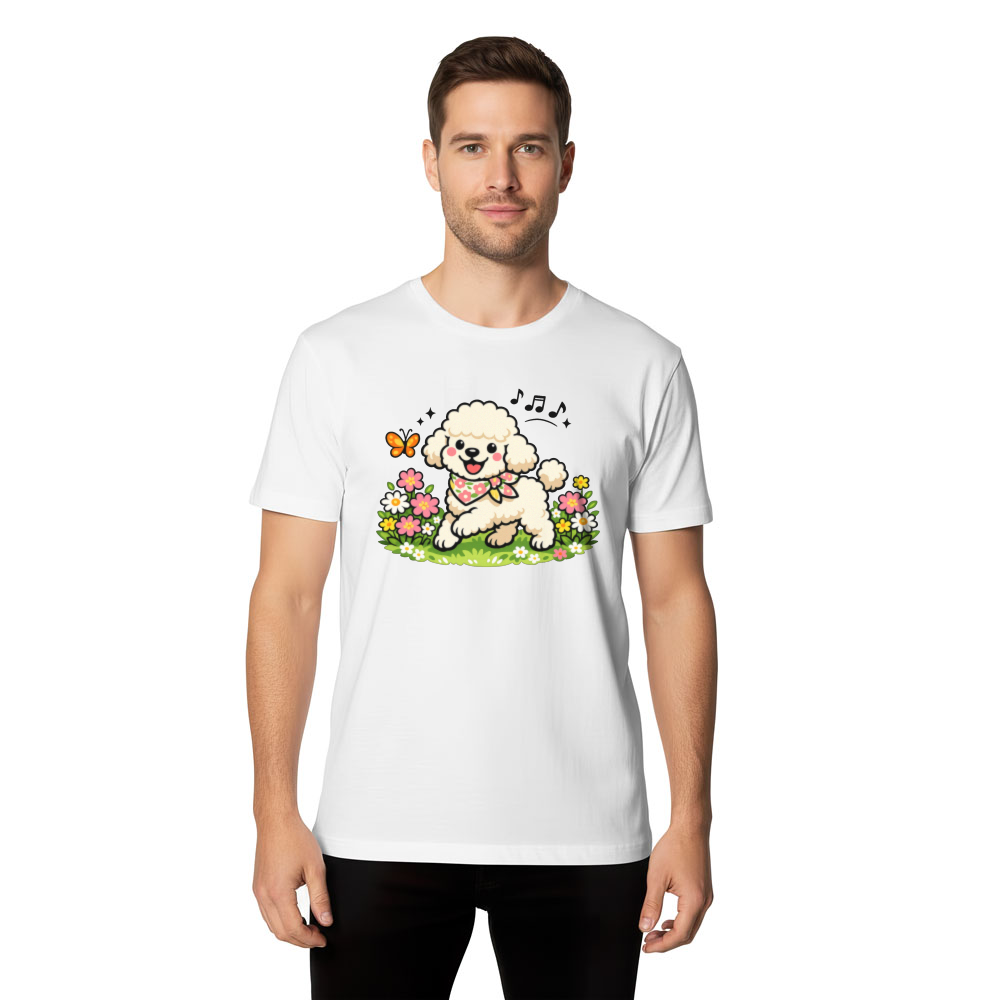 Playful Cream Poodle Spring Stroll T-Shirt Cute Gifts for Men Women Boy Kids T-Shirt