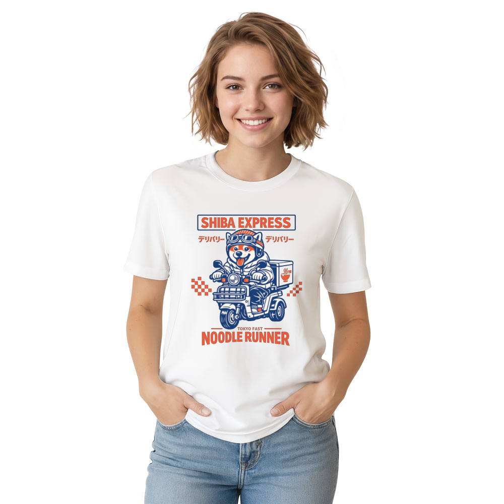 Ink5pire Threads Shiba Express Vintage Scooter Shiba Inu Graphic Tee Retro Gifts for Men Women Boy Kids T-Shirt