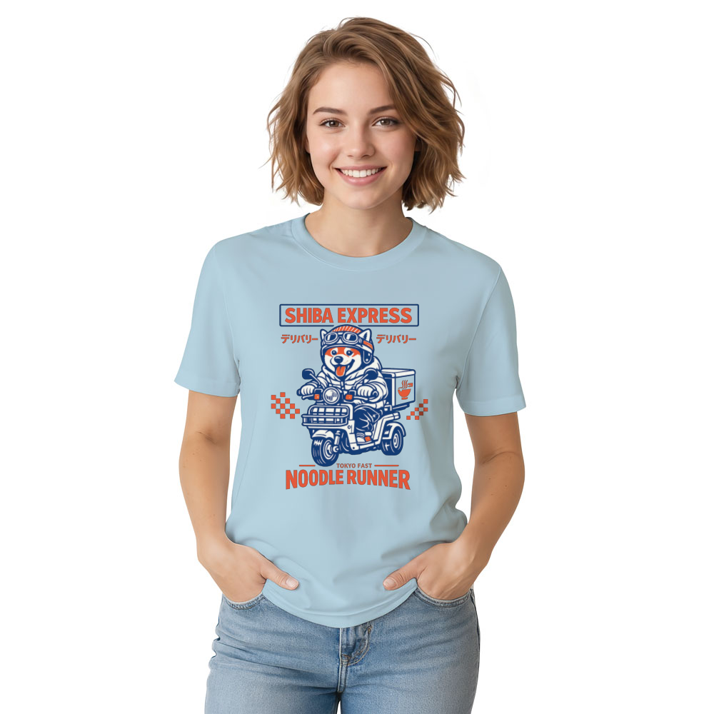 Ink5pire Threads Shiba Express Vintage Scooter Shiba Inu Graphic Tee Retro Gifts for Men Women Boy Kids T-Shirt