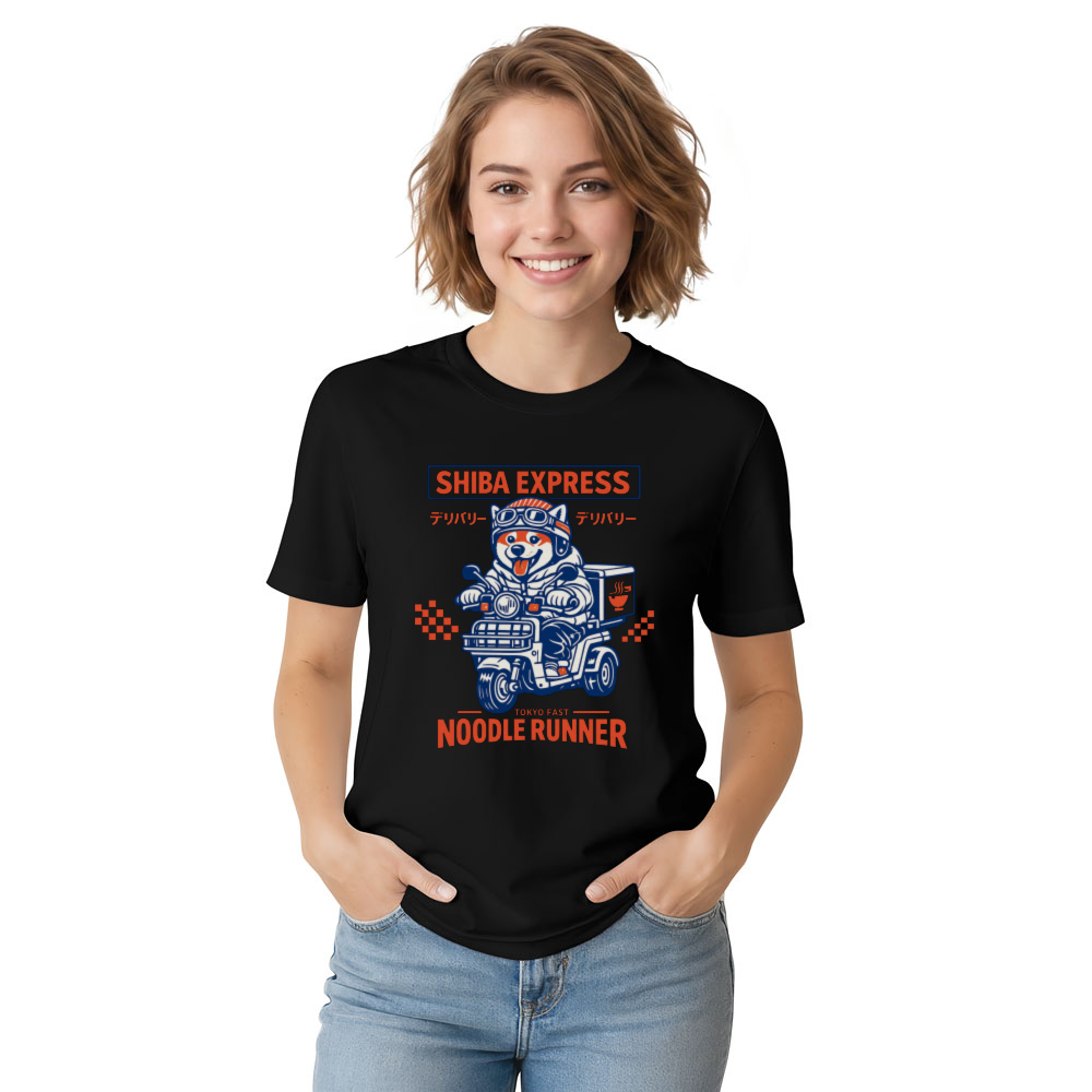 Ink5pire Threads Shiba Express Vintage Scooter Shiba Inu Graphic Tee Retro Gifts for Men Women Boy Kids T-Shirt