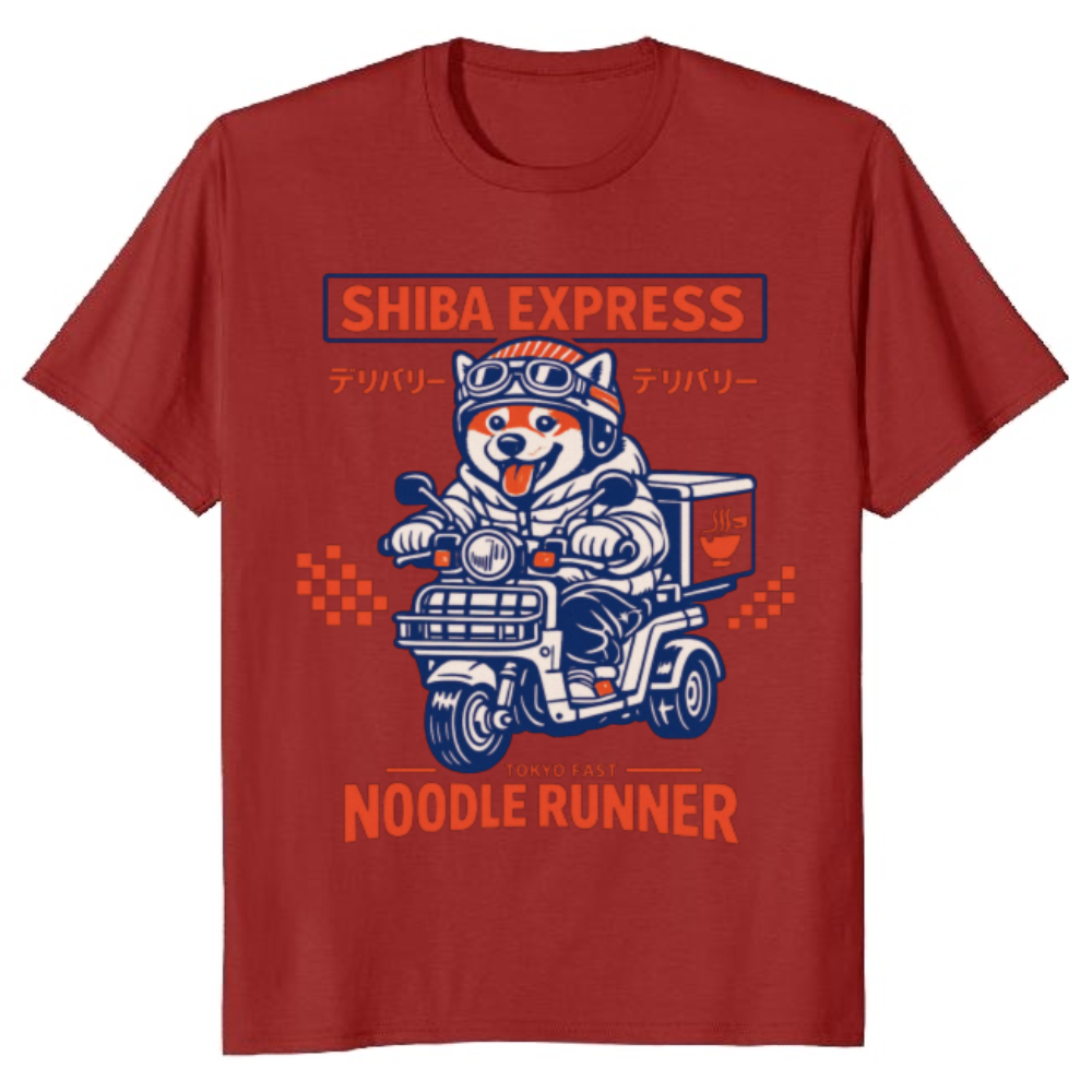 Ink5pire Threads Shiba Express Vintage Scooter Shiba Inu Graphic Tee Retro Gifts for Men Women Boy Kids T-Shirt