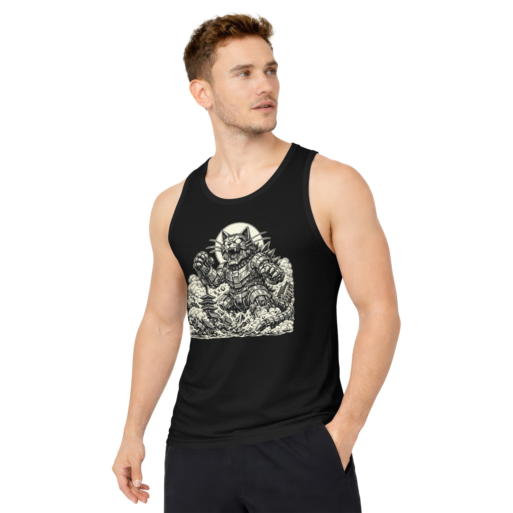 Inspira Paws Retro Futuristic Cat Sleeveless Tank Top