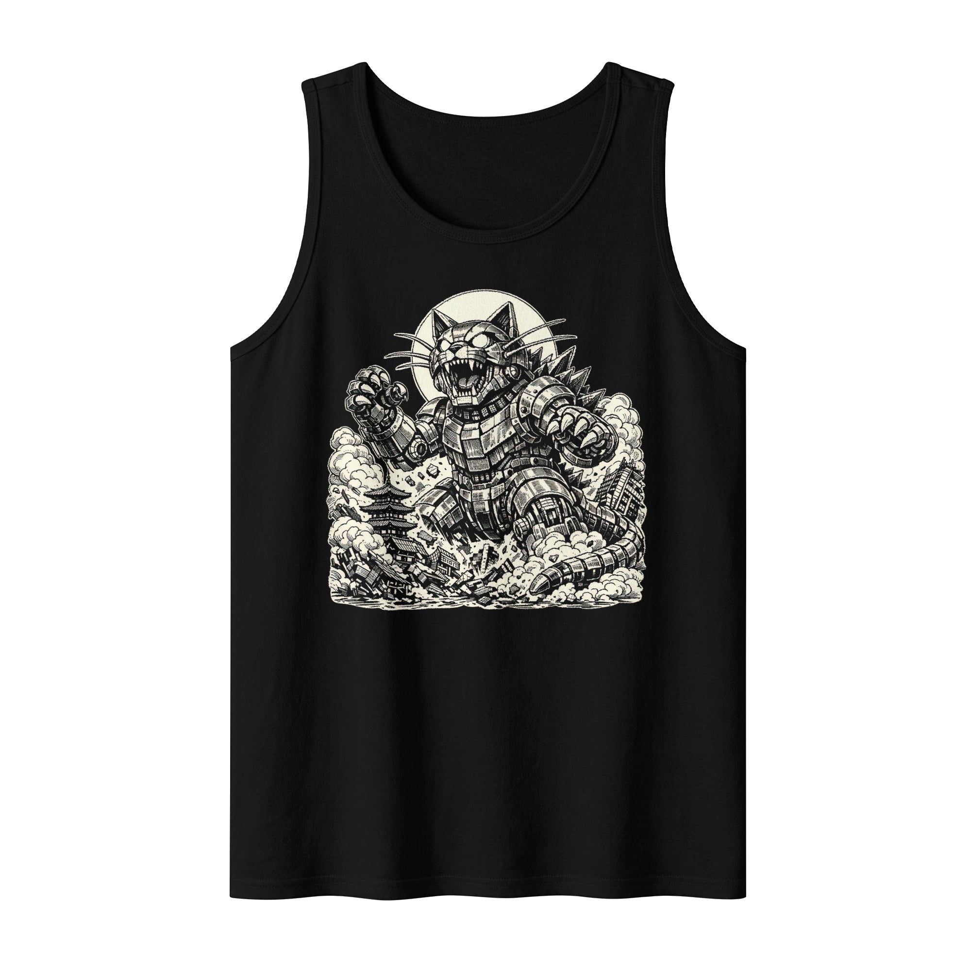 Inspira Paws Retro Futuristic Cat Sleeveless Tank Top