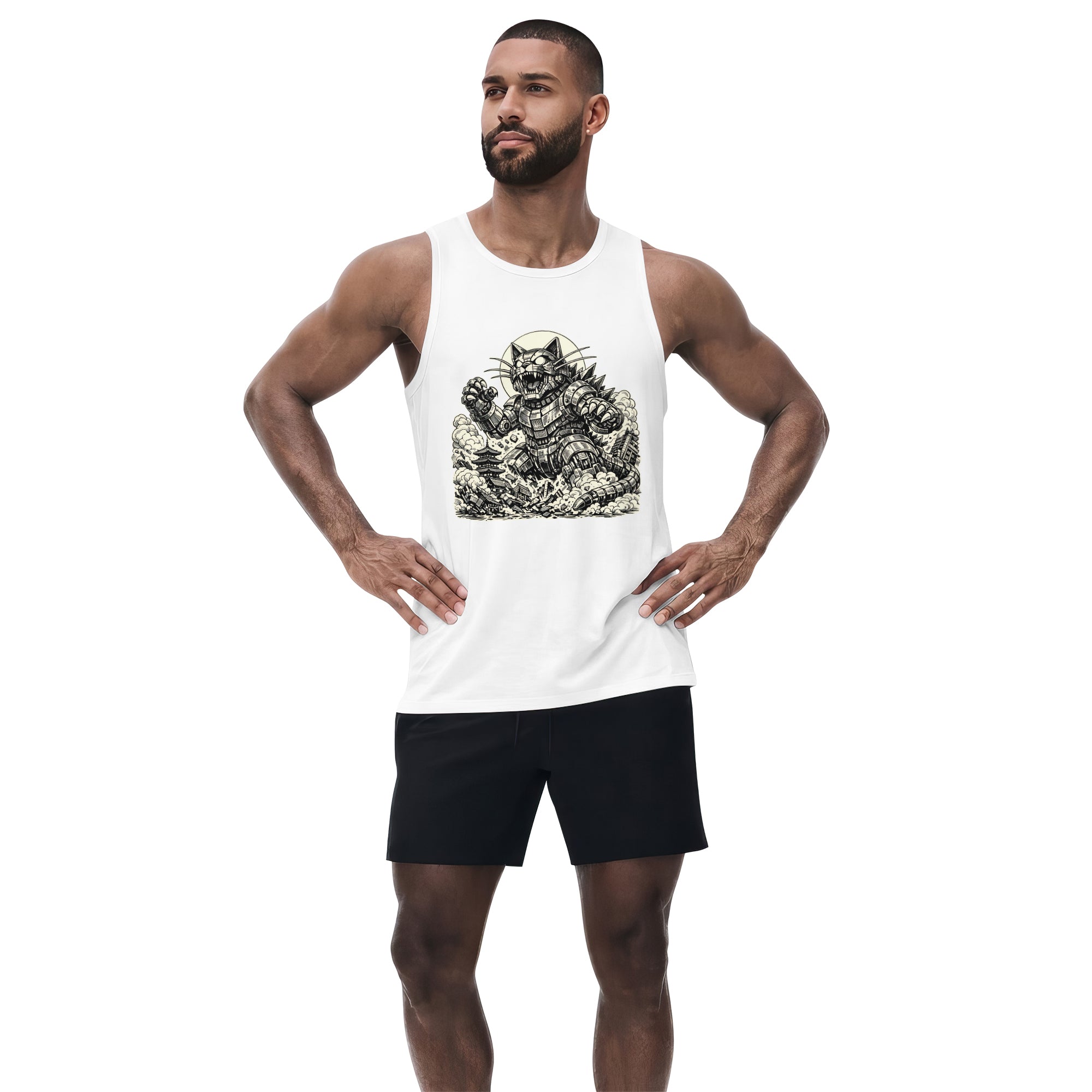 Inspira Paws Retro Futuristic Cat Sleeveless Tank Top
