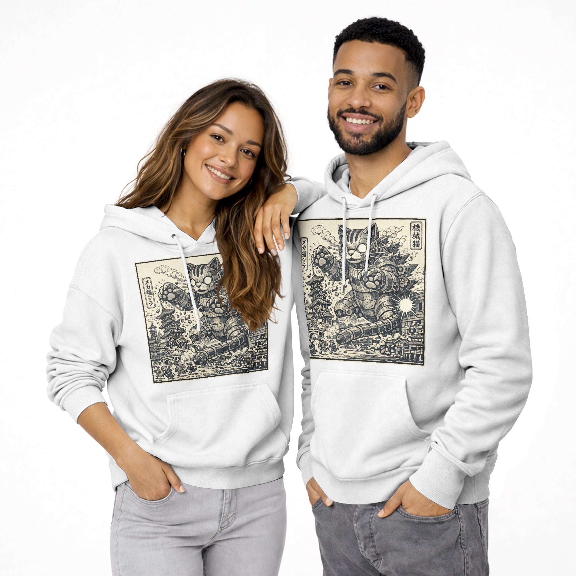 Inspira Paws Retro Futuristic Cat Hoodie