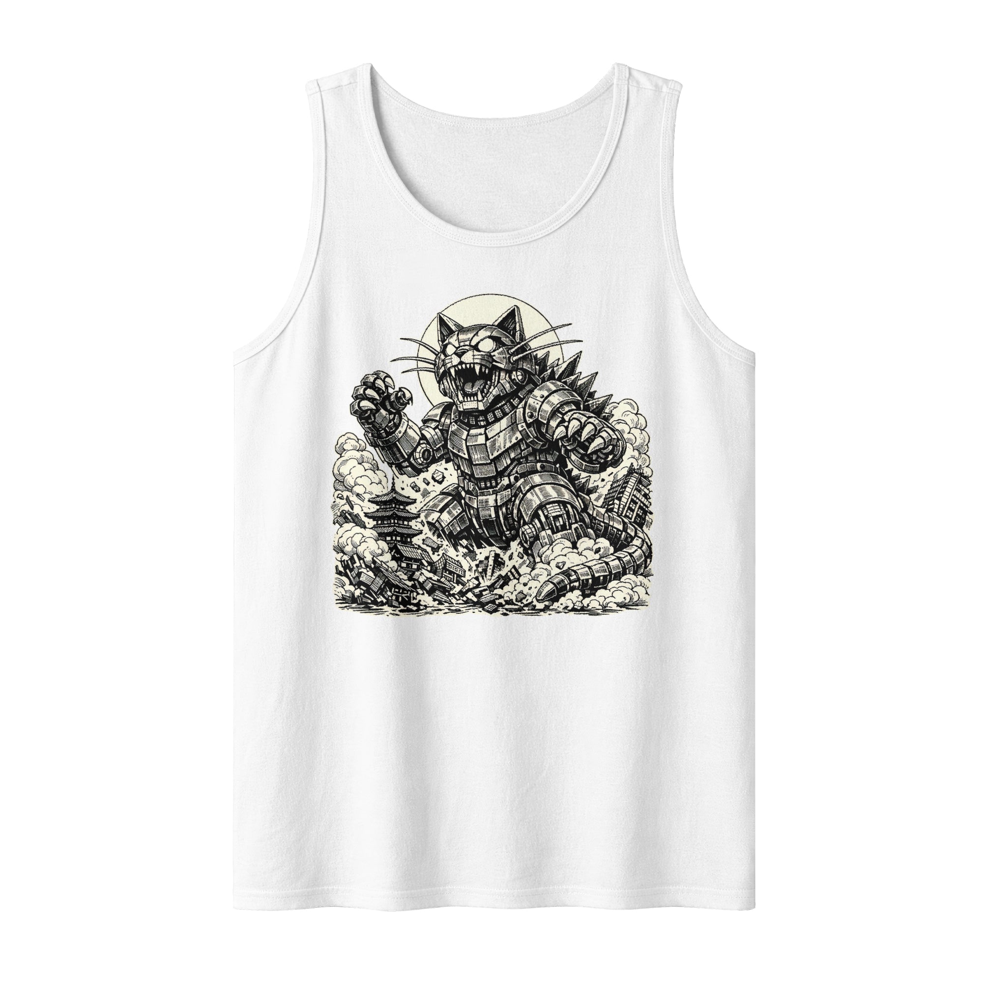 Inspira Paws Retro Futuristic Cat Sleeveless Tank Top
